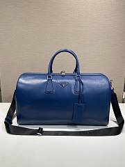 Prada Travel Bag Long Shoulder Strap Saffiano Leather Blue Size 51 x 27.5 x 25 cm - 1