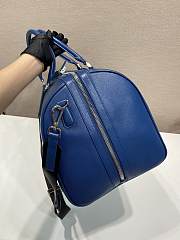 Prada Travel Bag Long Shoulder Strap Saffiano Leather Blue Size 51 x 27.5 x 25 cm - 6