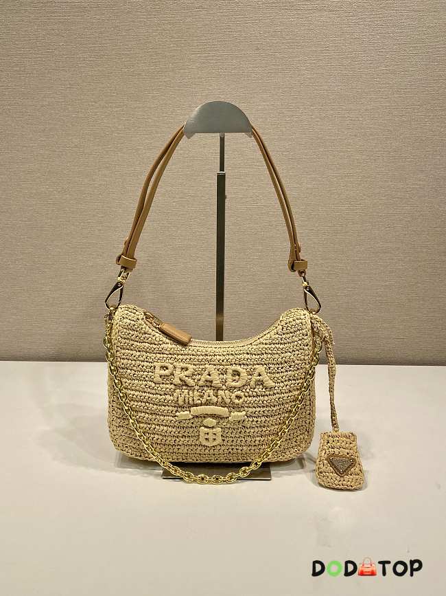 Prada Straw-Woven Hobo Bag Size 23 x 17 x 6.5 cm - 1