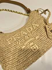 Prada Straw-Woven Hobo Bag Size 23 x 17 x 6.5 cm - 5