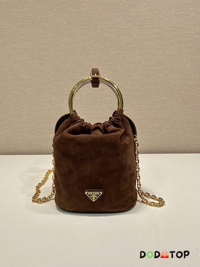 Prada Bucket Bag Suade Brown Size 15 x 19 x 8 cm - 1