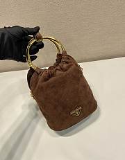 Prada Bucket Bag Suade Brown Size 15 x 19 x 8 cm - 5