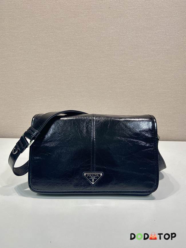 Prada Messenger Waxed Bag Black Size 31 x 21 x 11 cm - 1