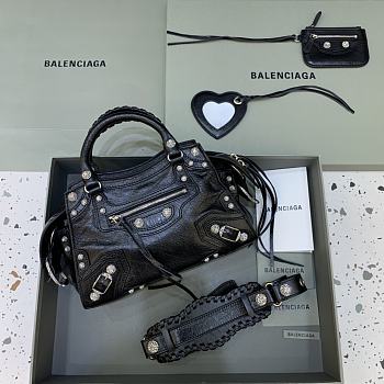 Balenciaga Neo Cagole Motorcycle Bag Black Size 26 x 13 x 18 cm