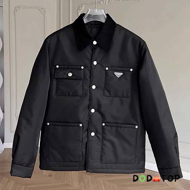 Prada Men Re-Nylon Blouson Jacket-Black - 1