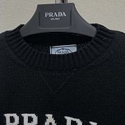 Prada Women Cashmere and Wool Prada Logo Crew-neck Sweater Black - 5