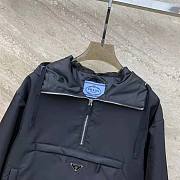 Prada Women Re-Nylon Blouson Jacket with Enameled Metal Triangle Logo Black - 3