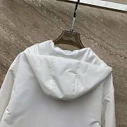 Prada Women Padded Duchesse Jacket with Enameled Metal Triangle Logo White - 4