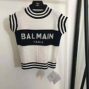 Balmain Women Monogrammed Bouclette Knit Top - 1