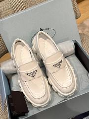 Prada Monolith Brushed Leather Loafers White - 1