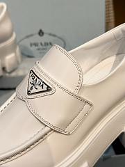 Prada Monolith Brushed Leather Loafers White - 5