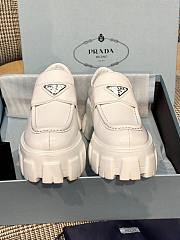 Prada Monolith Brushed Leather Loafers White - 3