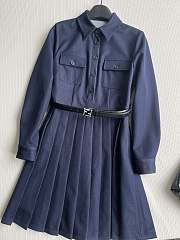 Fendi Long-Sleeved Dress Blue - 5