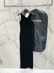 Balmain Pearl Dress Black - 1