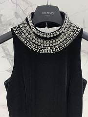 Balmain Pearl Dress Black - 5