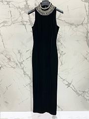 Balmain Pearl Dress Black - 2