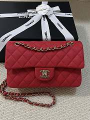 Chanel Classic Flap Bag Caviar Red Gold Hardware Size 25 cm - 1