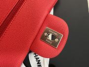 Chanel Classic Flap Bag Caviar Red Gold Hardware Size 25 cm - 3