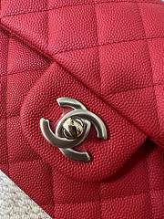 Chanel Classic Flap Bag Caviar Red Gold Hardware Size 25 cm - 5