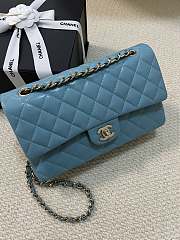 Chanel Classic Flap Bag Caviar Blue Gold Hardware Size 25 cm - 2