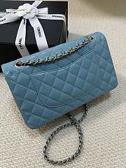 Chanel Classic Flap Bag Caviar Blue Gold Hardware Size 25 cm - 3