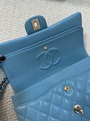 Chanel Classic Flap Bag Caviar Blue Gold Hardware Size 25 cm - 5