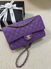 Chanel Classic Flap Bag Caviar Purple Gold Hardware Size 25 cm - 2