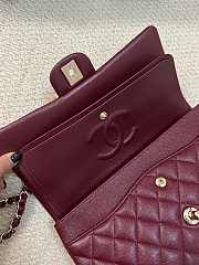 Chanel Classic Flap Bag Caviar Dark Red Gold Hardware Size 25 cm - 6