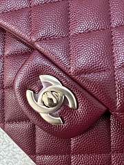 Chanel Classic Flap Bag Caviar Dark Red Gold Hardware Size 25 cm - 3