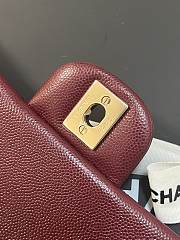 Chanel Classic Flap Bag Caviar Dark Red Gold Hardware Size 25 cm - 2