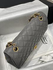 Chanel CF Lambskin Bodin Joyeux Grey Gold Hardware Size 25 cm - 5