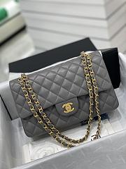 Chanel CF Lambskin Bodin Joyeux Grey Gold Hardware Size 25 cm - 1