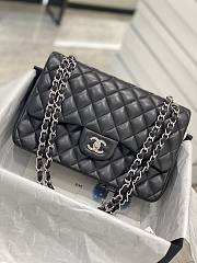 Chanel CF Lambskin Bodin Joyeux Black Silver Hardware Size 30 cm - 1