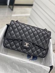 Chanel CF Lambskin Bodin Joyeux Black Silver Hardware Size 30 cm - 5