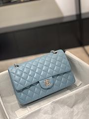 Chanel CF Lambskin Bodin Joyeux Blue Silver Hardware Size 25 cm - 1