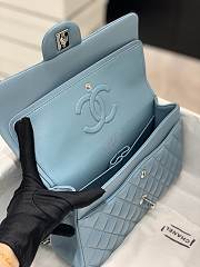 Chanel CF Lambskin Bodin Joyeux Blue Silver Hardware Size 25 cm - 4