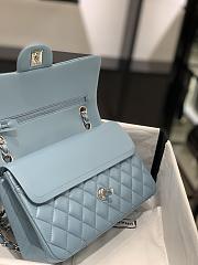 Chanel CF Lambskin Bodin Joyeux Blue Silver Hardware Size 25 cm - 5