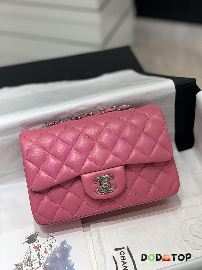 Chanel CF Lambskin Bodin Joyeux Pink Silver Hardware Size 20 cm - 1