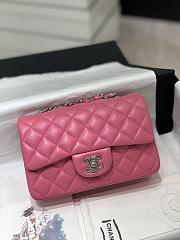 Chanel CF Lambskin Bodin Joyeux Pink Silver Hardware Size 20 cm - 1