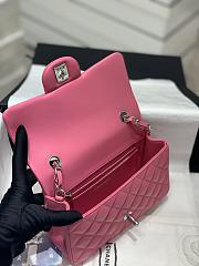 Chanel CF Lambskin Bodin Joyeux Pink Silver Hardware Size 20 cm - 6