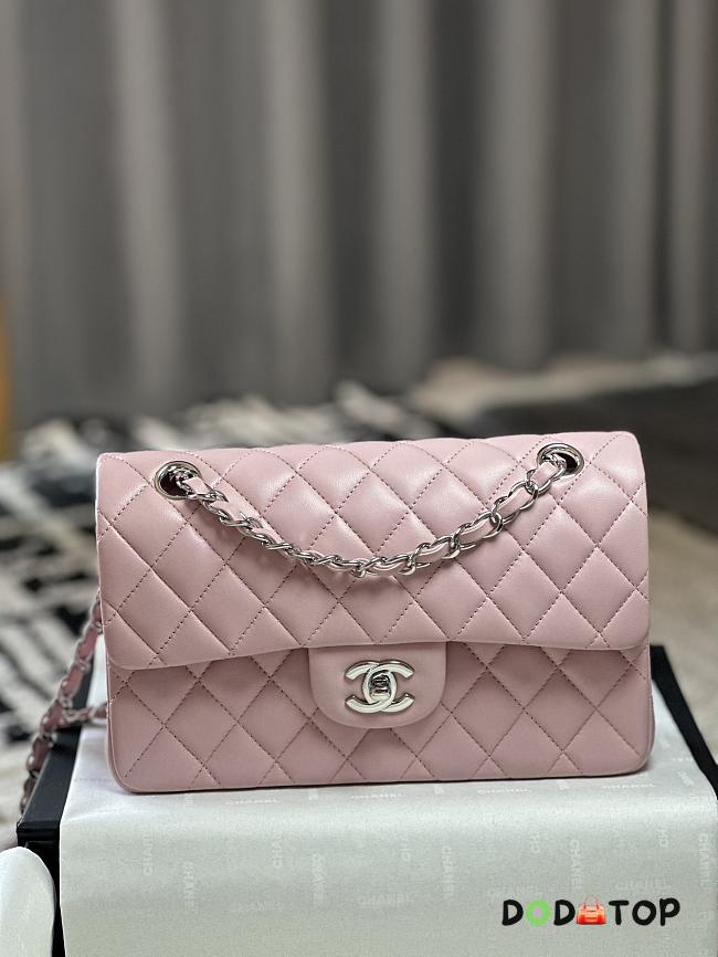 Chanel CF Lambskin Bodin Joyeux Light Pink Silver Hardware Size 23 cm - 1