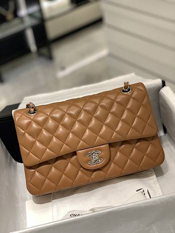 Chanel CF Lambskin Bodin Joyeux Caramel Color Silver Hardware Size 25 cm