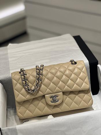 Chanel CF Lambskin Bodin Joyeux Apricot Light Silver Buckle Size 25 cm