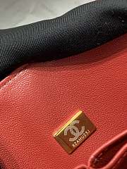 Chanel CF Lambskin Bodin Joyeux Red Light Gold Buckle Size 25 cm - 5