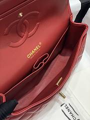 Chanel CF Lambskin Bodin Joyeux Red Light Gold Buckle Size 25 cm - 4