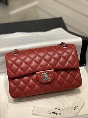 Chanel CF Lambskin Bodin Joyeux Red Light Silver Buckle Size 25 cm - 1