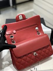 Chanel CF Lambskin Bodin Joyeux Red Light Silver Buckle Size 25 cm - 5