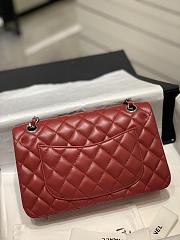 Chanel CF Lambskin Bodin Joyeux Red Light Silver Buckle Size 25 cm - 4