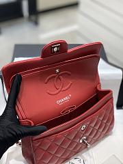 Chanel CF Lambskin Bodin Joyeux Red Light Silver Buckle Size 25 cm - 3