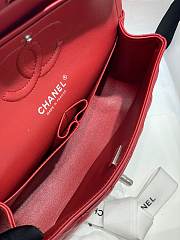 Chanel CF Lambskin Bodin Joyeux Red Light Silver Buckle Size 25 cm - 2